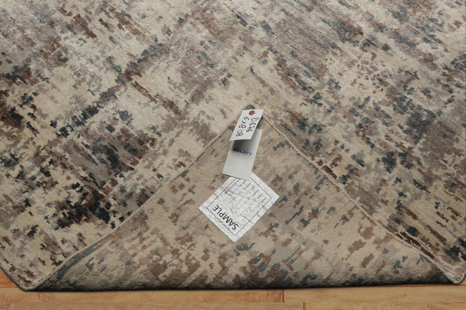 6x9 Beige, Taupe, Gray Color Hand Knotted Sherpa Bamboo Silk Modern Oriental Rug