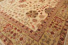 9x12 Beige, Sage, Rust Color Hand Knotted Chobi Peshawar Wool Traditional Oriental Rug