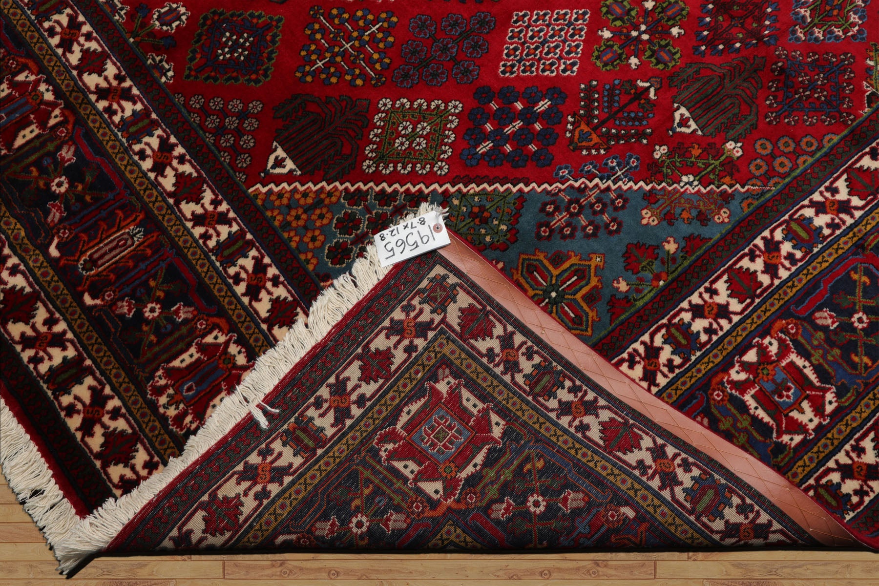 8x12 Red, Navy, Ivory Color Hand Knotted Joshegan Wool Traditional Oriental Rug