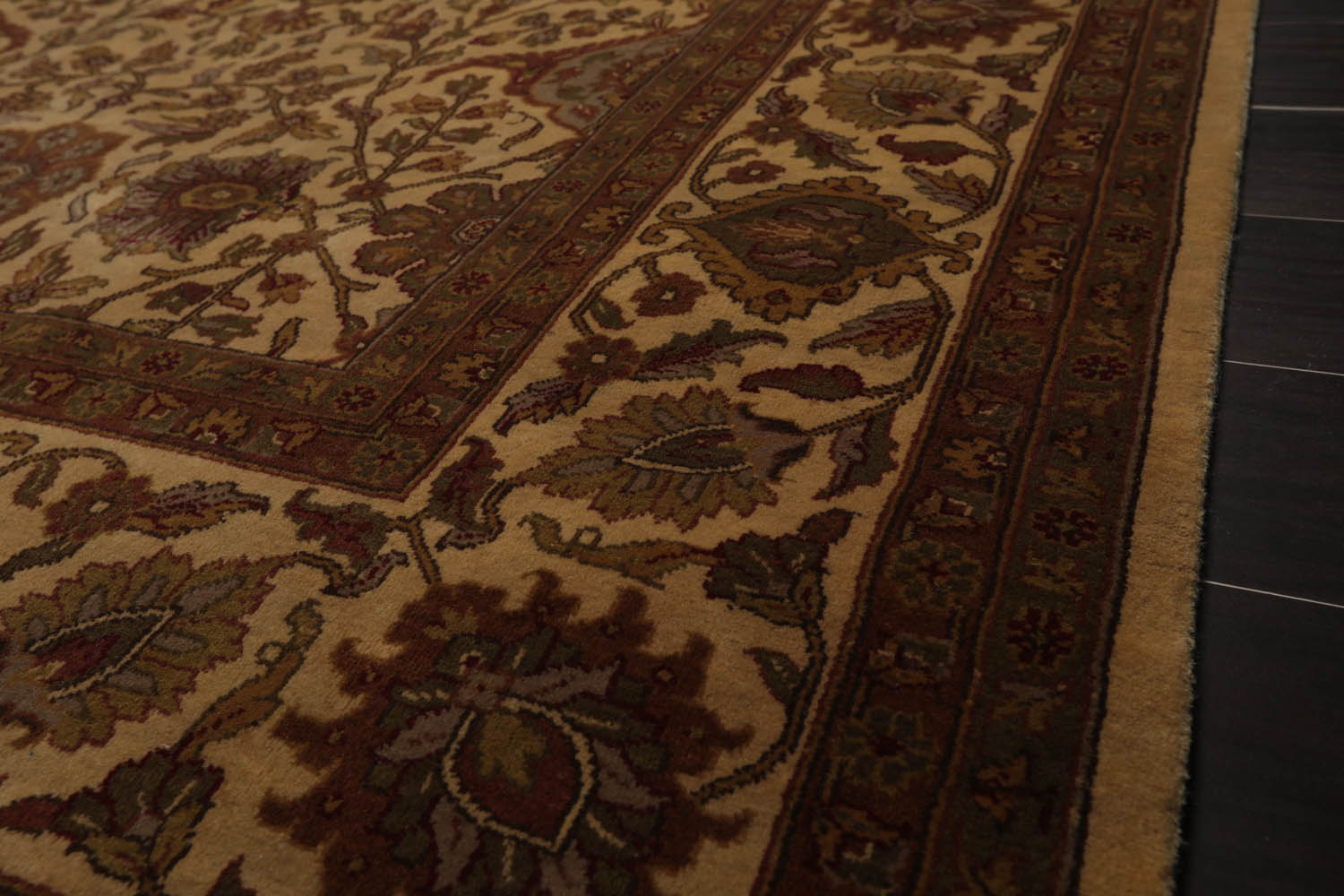 8x10 Tan, Rust, Sage Color Hand Knotted All-Over 100% Wool Traditional Oriental Rug