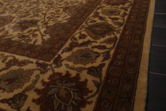 8x10 Tan, Rust, Sage Color Hand Knotted All-Over 100% Wool Traditional Oriental Rug