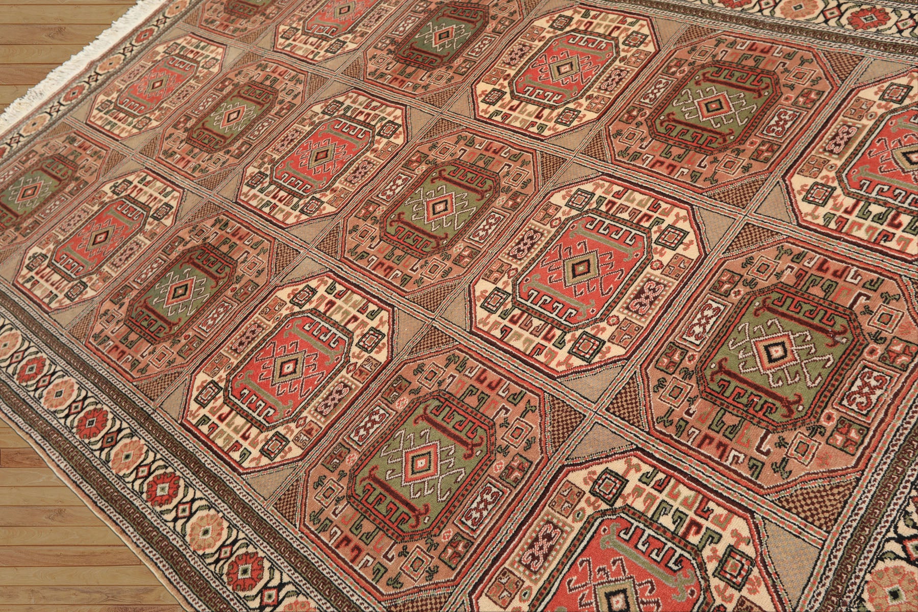 6x10 Blush, Rose, Ivory Color Hand Knotted Shirvan Wool Tribal Oriental Rug