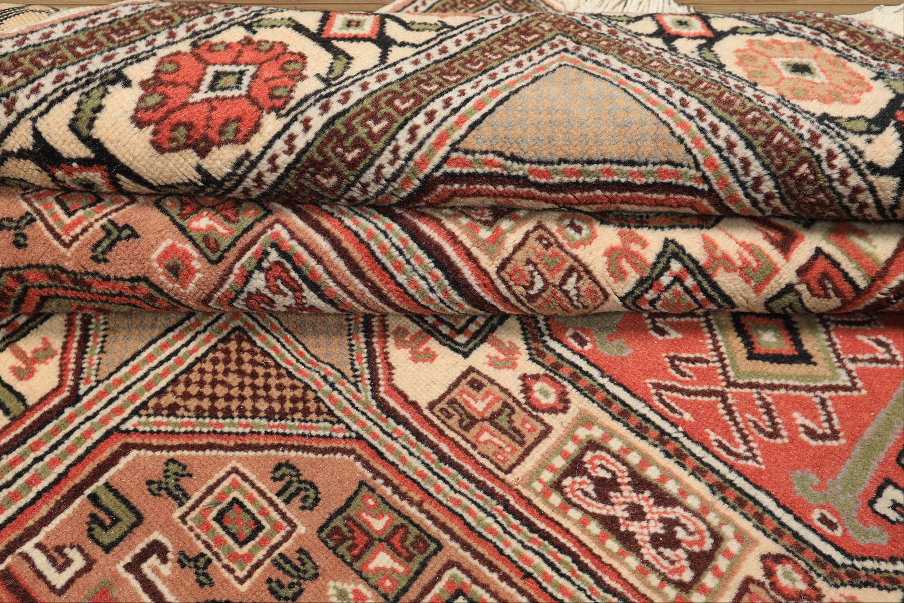 6x10 Blush, Rose, Ivory Color Hand Knotted Shirvan Wool Tribal Oriental Rug