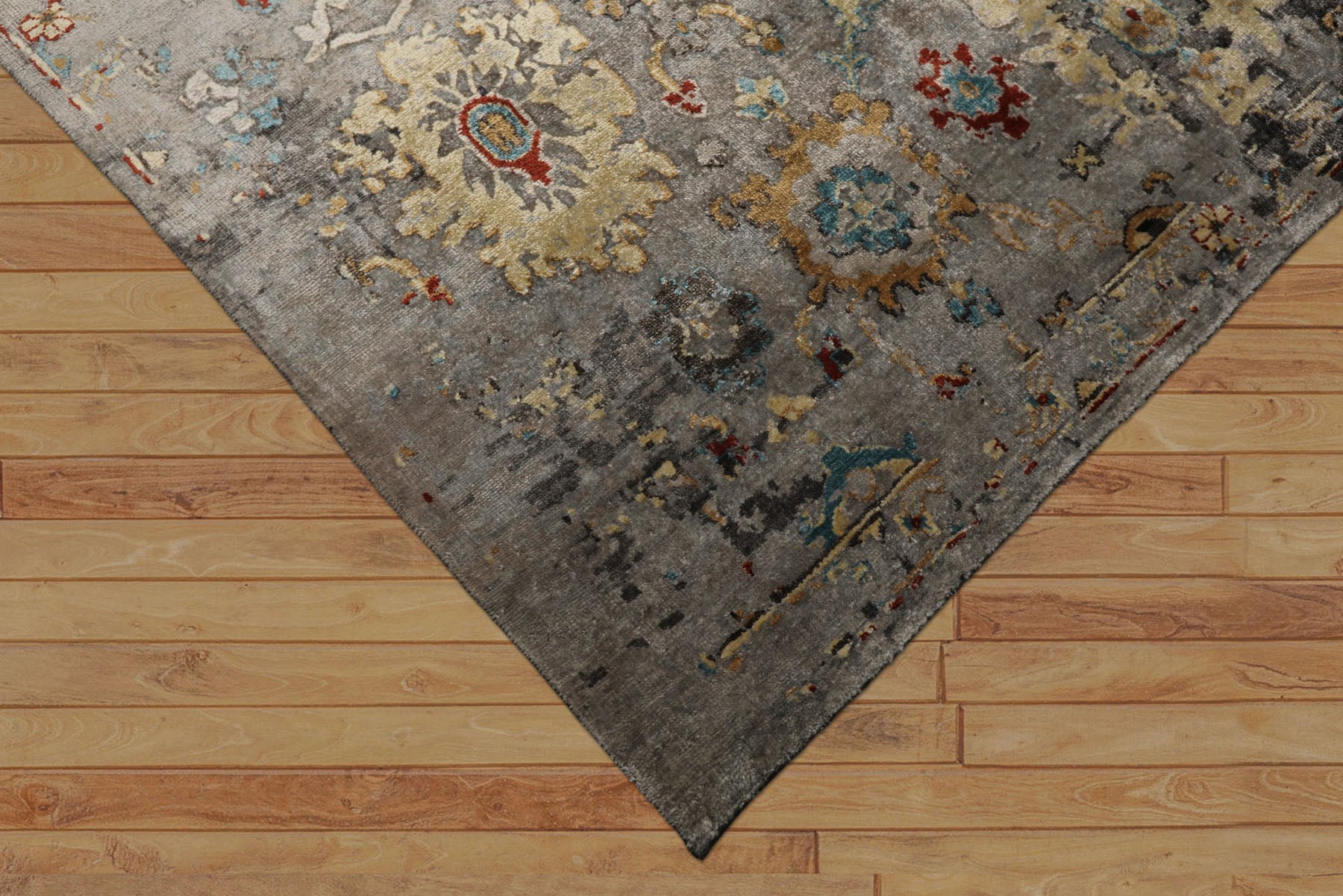 6x9 Taupe, Brown, Orange Color Hand Loomed Sherpa Bamboo Silk Traditional Oriental Rug