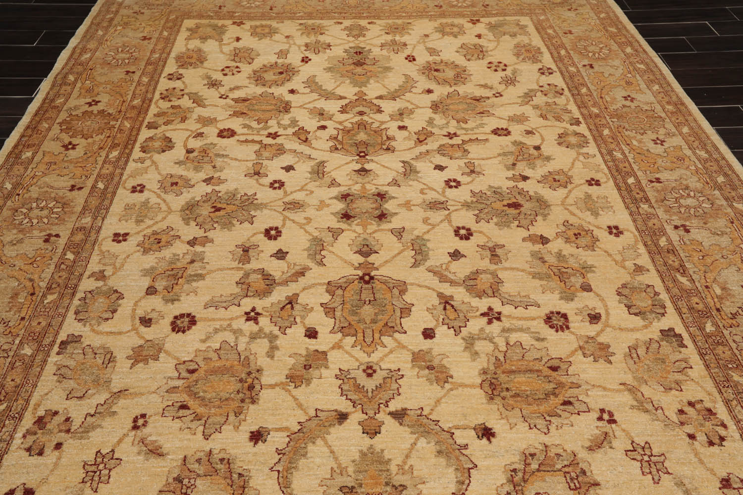 8x10 Beige, Tan, Rust Color Hand Knotted All-Over 100% Wool Traditional Oriental Rug
