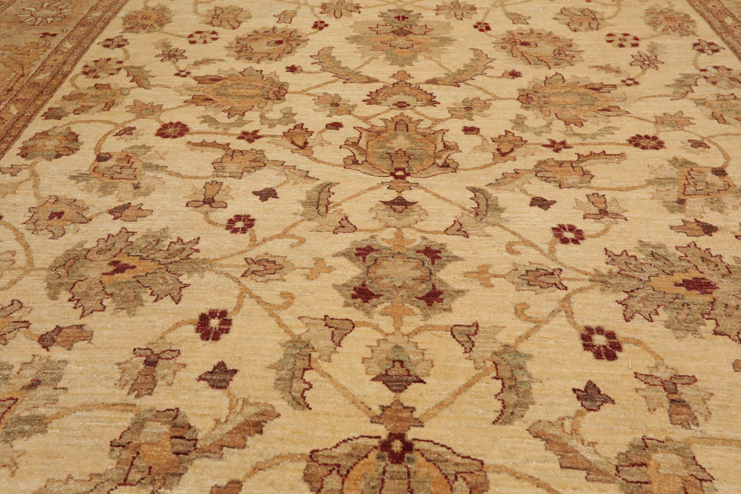 8x10 Beige, Tan, Rust Color Hand Knotted All-Over 100% Wool Traditional Oriental Rug