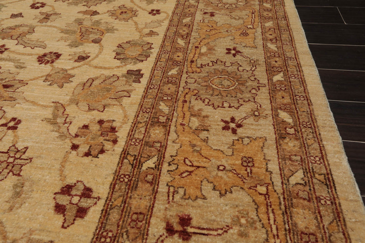 8x10 Beige, Tan, Rust Color Hand Knotted All-Over 100% Wool Traditional Oriental Rug