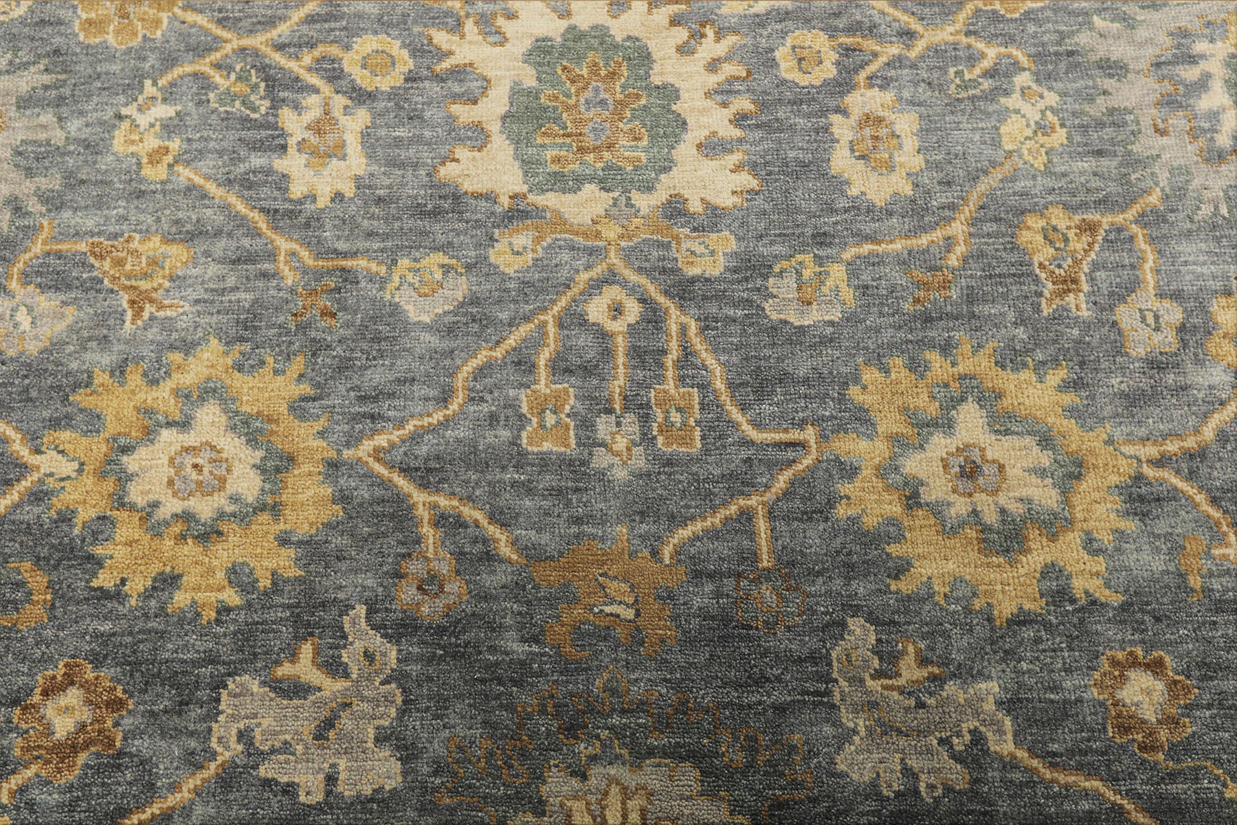 6x9 Slate, Blue, Gray Color Hand Knotted Oushak Wool Traditional Oriental Rug