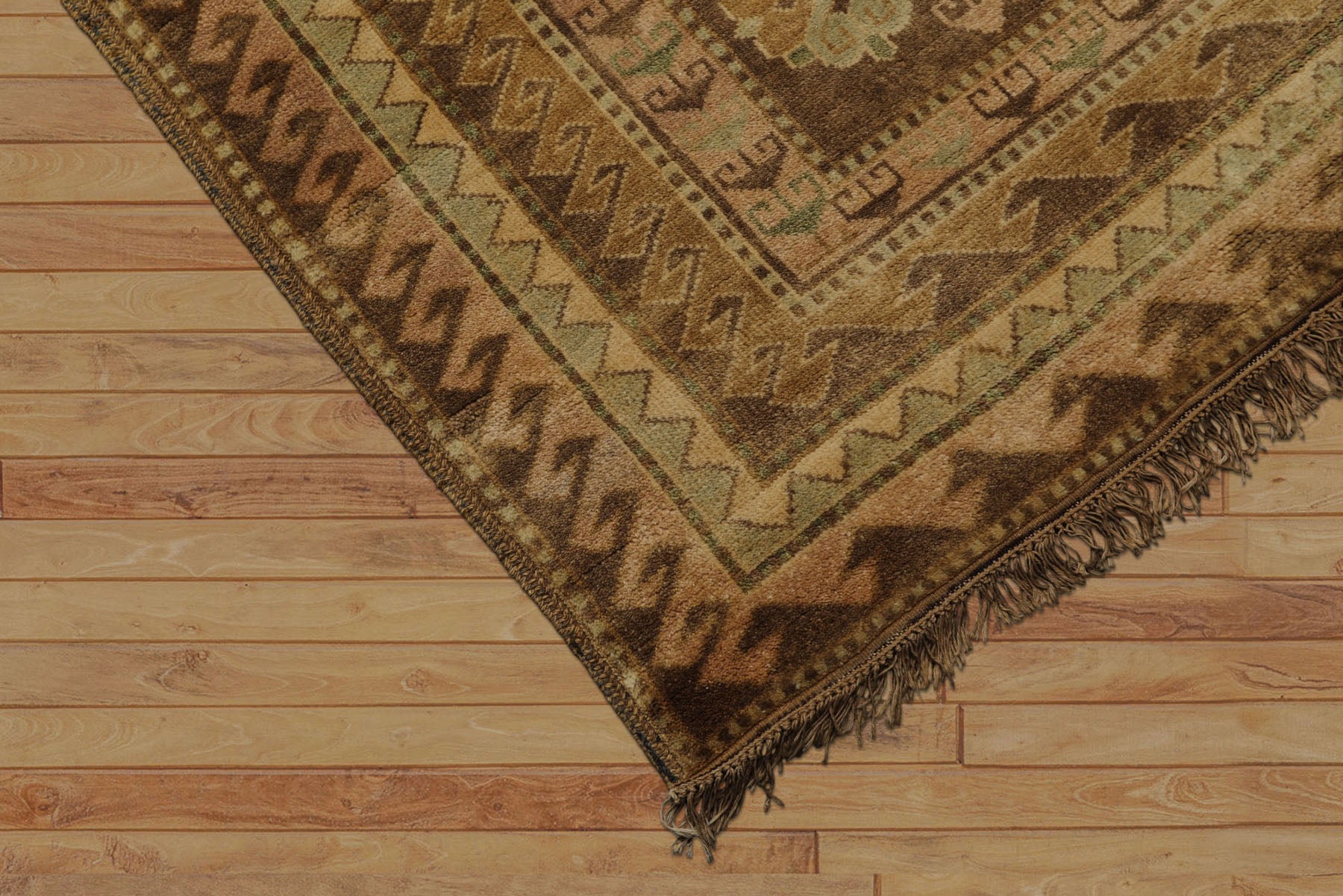 5x8 Brown, Beige, Tan Color Hand Knotted Oushak Wool Traditional Oriental Rug