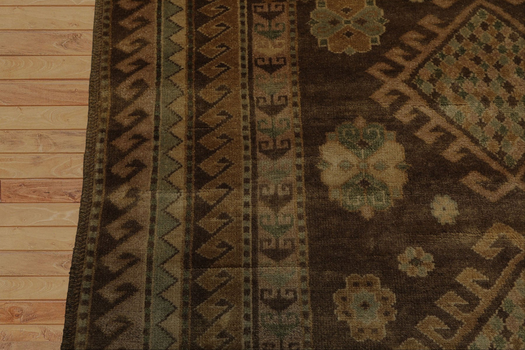 5x8 Brown, Beige, Tan Color Hand Knotted Oushak Wool Traditional Oriental Rug