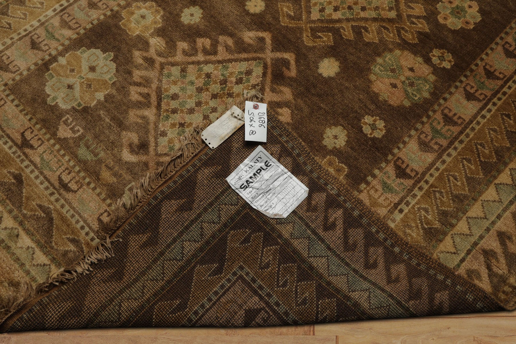 5x8 Brown, Beige, Tan Color Hand Knotted Oushak Wool Traditional Oriental Rug