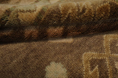5x8 Brown, Beige, Tan Color Hand Knotted Oushak Wool Traditional Oriental Rug