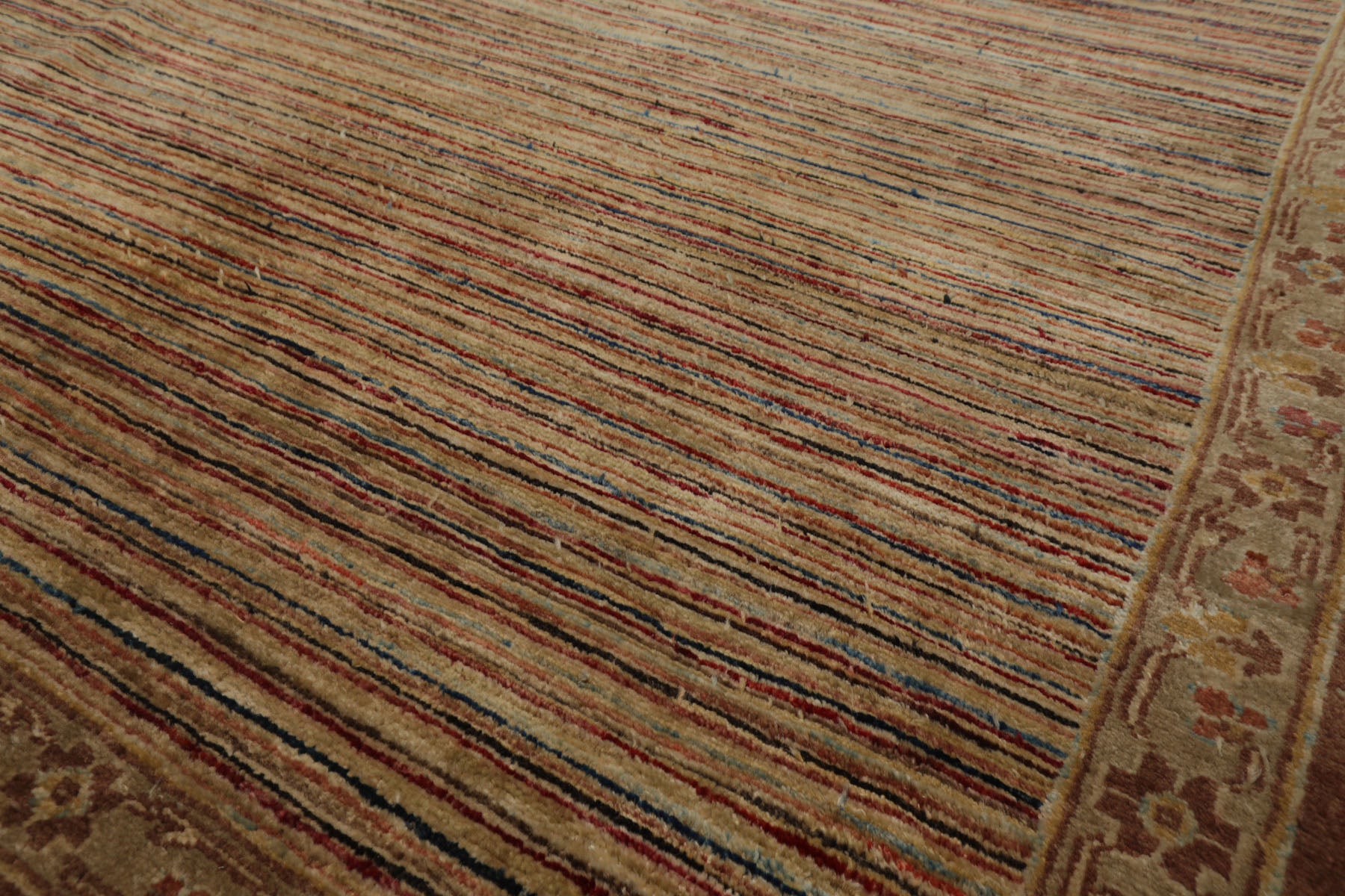 10x13 Beige, Tan, Brown Color Hand Knotted Peshawar Wool Transitional Oriental Rug