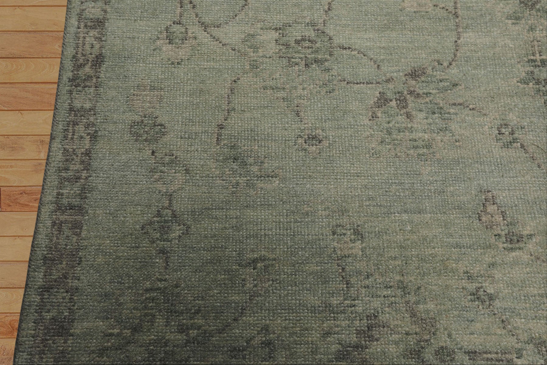 6x9 Seafoam, Taupe, Gray Color Hand Knotted Oushak Wool Transitional Oriental Rug