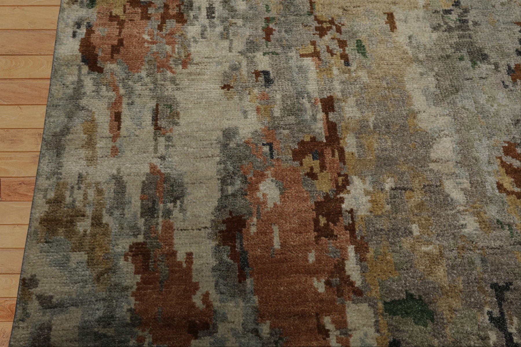 6x9 Gray, Taupe, Brown Color Hand Knotted Sherpa Wool Modern Oriental Rug