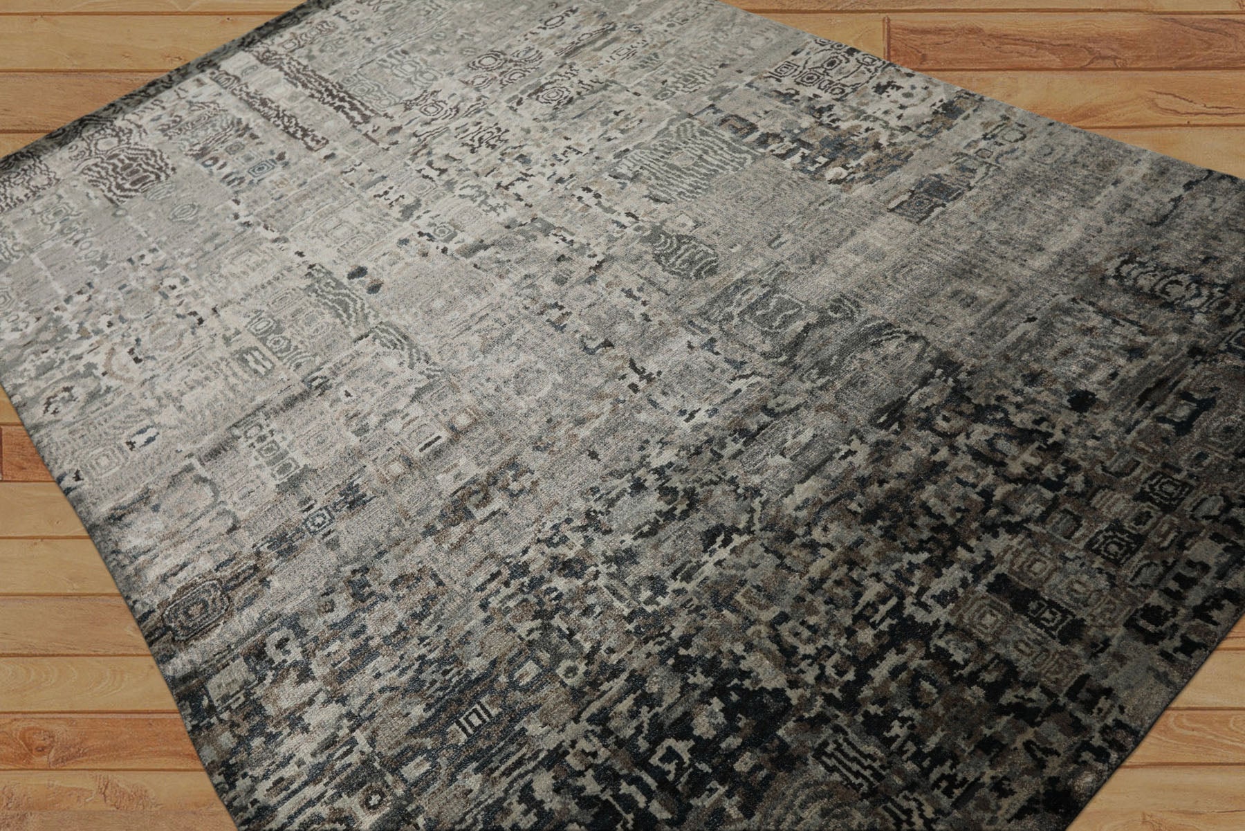 6x9 Taupe, Gray, Brown Color Hand Loomed Sherpa 100% Bamboo Silk  Oriental Rug