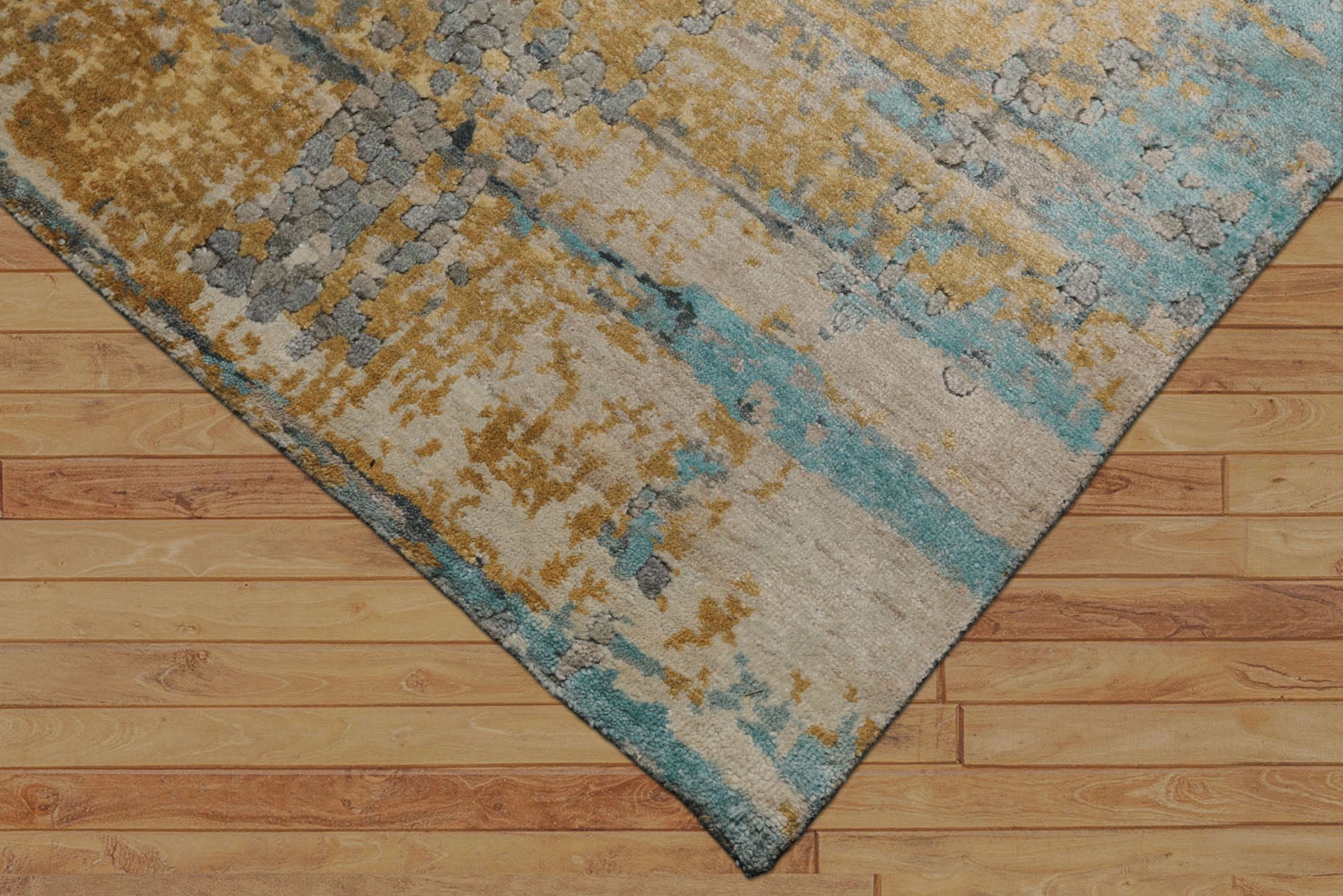 6x9 Taupe, Gray, Beige Color Hand Loomed Sherpa Wool & Bamboo Silk  Oriental Rug