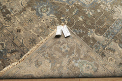 6x9 Brown, Beige, Teal Color Hand Knotted Oushak Wool Traditional Oriental Rug