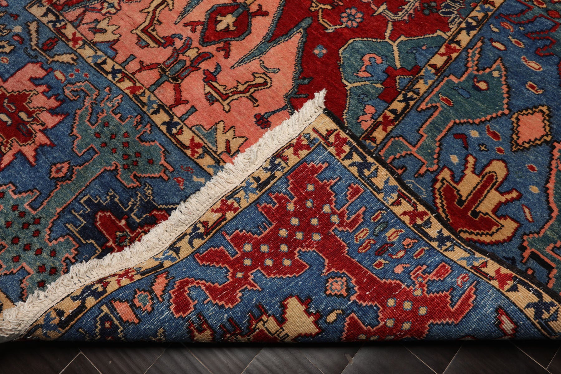 7x9 Red, Blue, Pink Color Hand Knotted Kazak Wool Arts & Crafts Oriental Rug