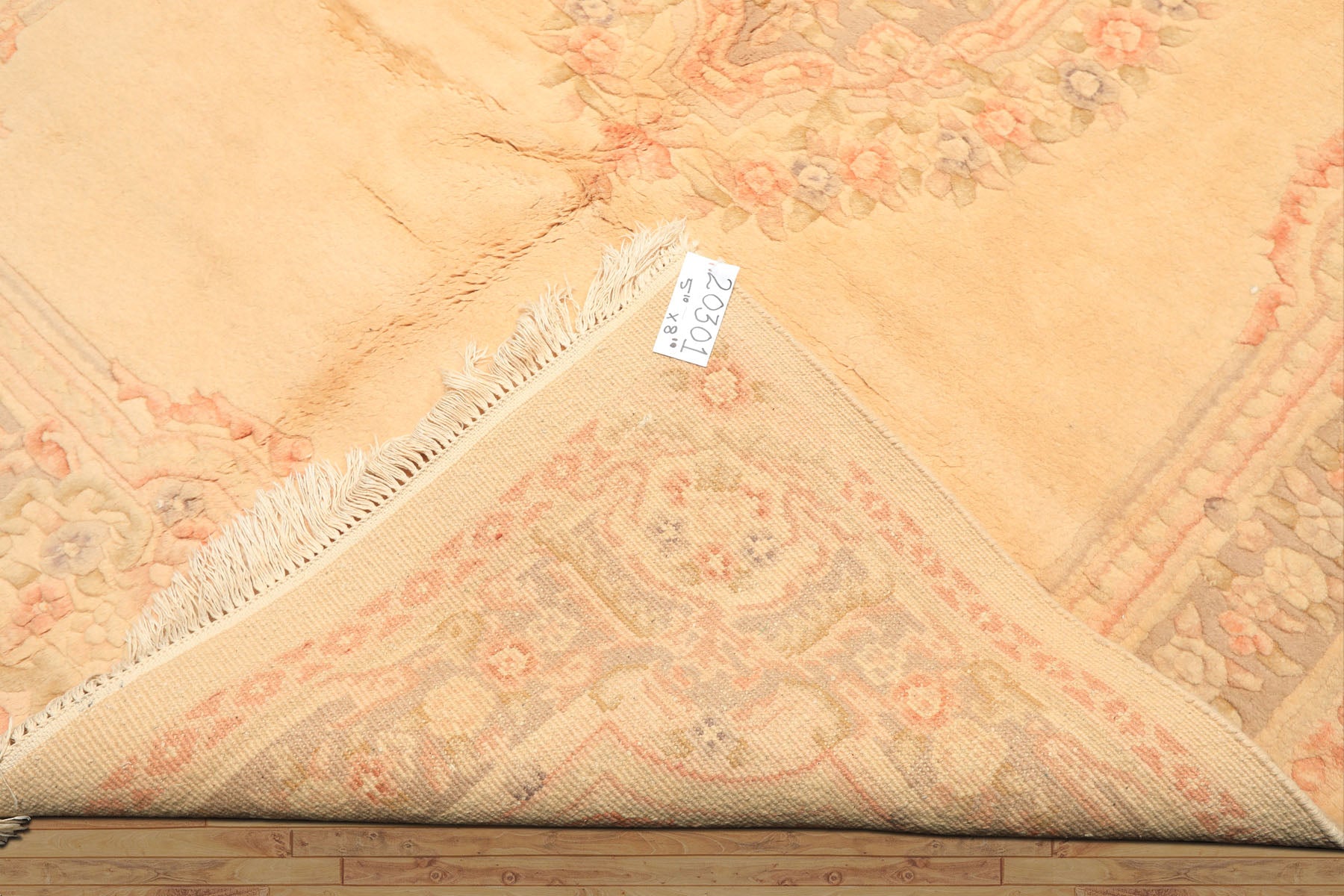 6x9 Tan, Blush, Taupe Color Hand Knotted Indo Kerman Wool Traditional Oriental Rug