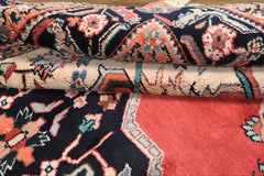 6x9 Ruby Red, Beige, Aqua Color Hand Knotted Indo Tabriz Wool Traditional Oriental Rug