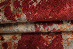 6x9 Plum, Red, Gray Color Hand Loomed Sherpa Bamboo Silk Modern Oriental Rug