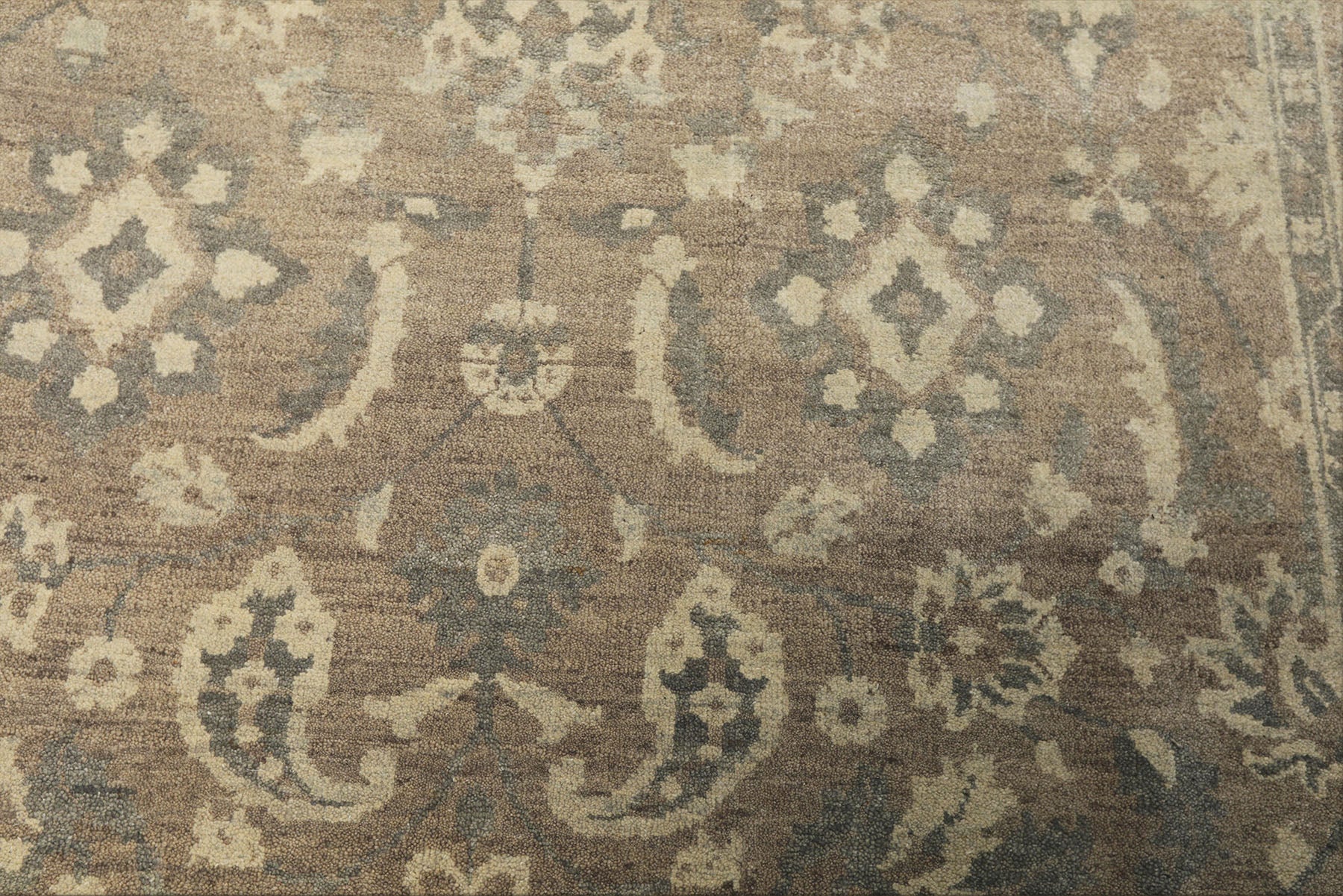 6x9 Taupe, Slate, Beige Color Hand Knotted Oushak Wool Traditional Oriental Rug