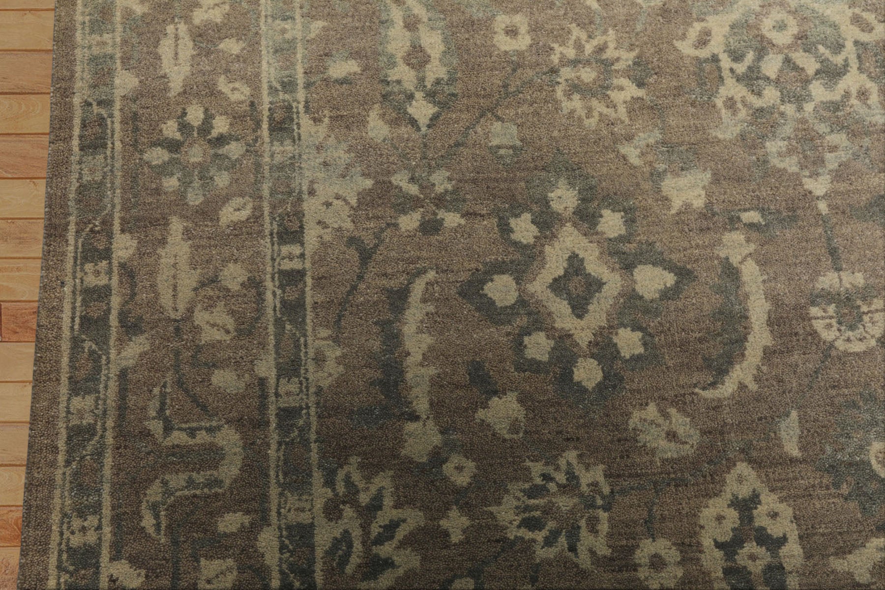 6x9 Taupe, Slate, Beige Color Hand Knotted Oushak Wool Traditional Oriental Rug