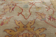 3x8 Beige, Gray, Gold Color Hand Knotted Antique Oushak Wool Traditional Oriental Rug