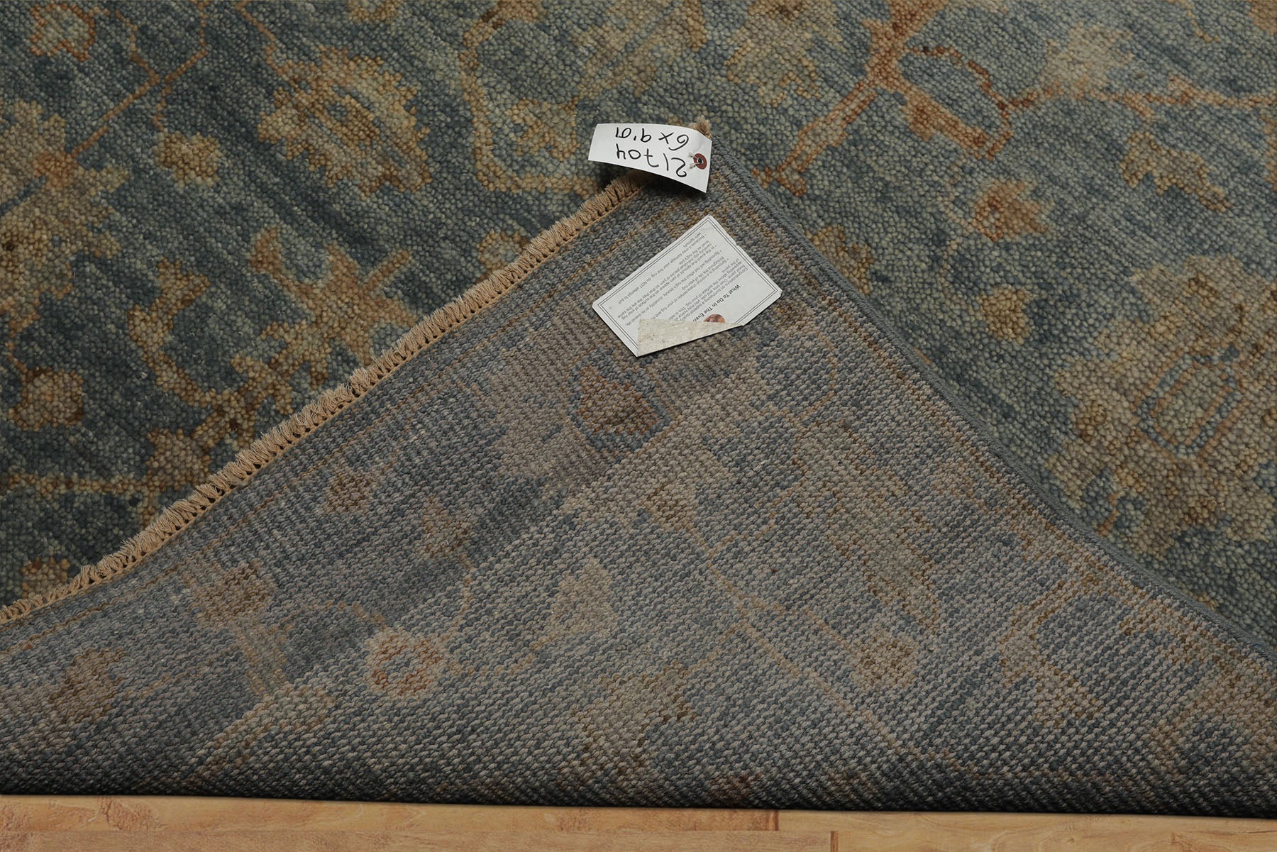 6x9 Aqua, Beige, Tan Color Hand Knotted Oushak Wool Traditional Oriental Rug