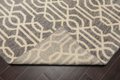 5x7 Gray, Ivory, Color Hand Knotted All-Over 100% Wool Contemporary Oriental Rug