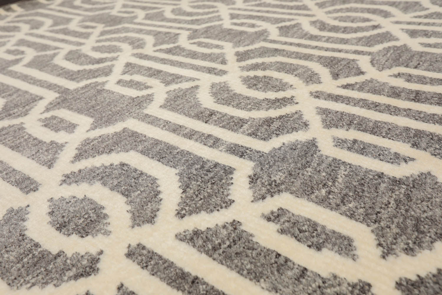 5x7 Gray, Ivory, Color Hand Knotted All-Over 100% Wool Contemporary Oriental Rug