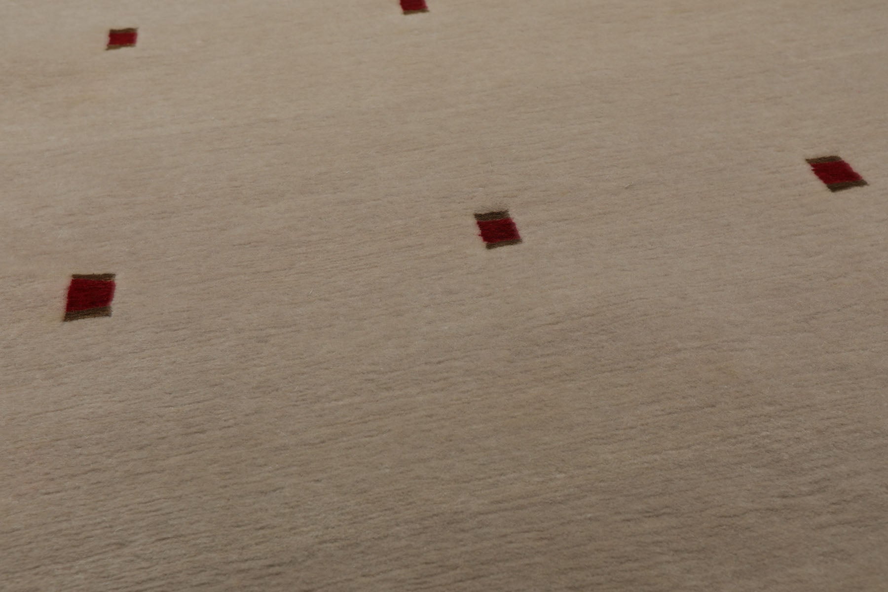 4x6 Beige, Red, Gold Color Hand Knotted Tibetan Wool & Silk Modern & Contemporary Oriental Rug