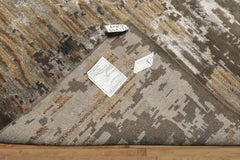 6x9 Brown, Silver, Gold Color Hand Knotted Sherpa Wool & Bamboo Silk Modern Oriental Rug