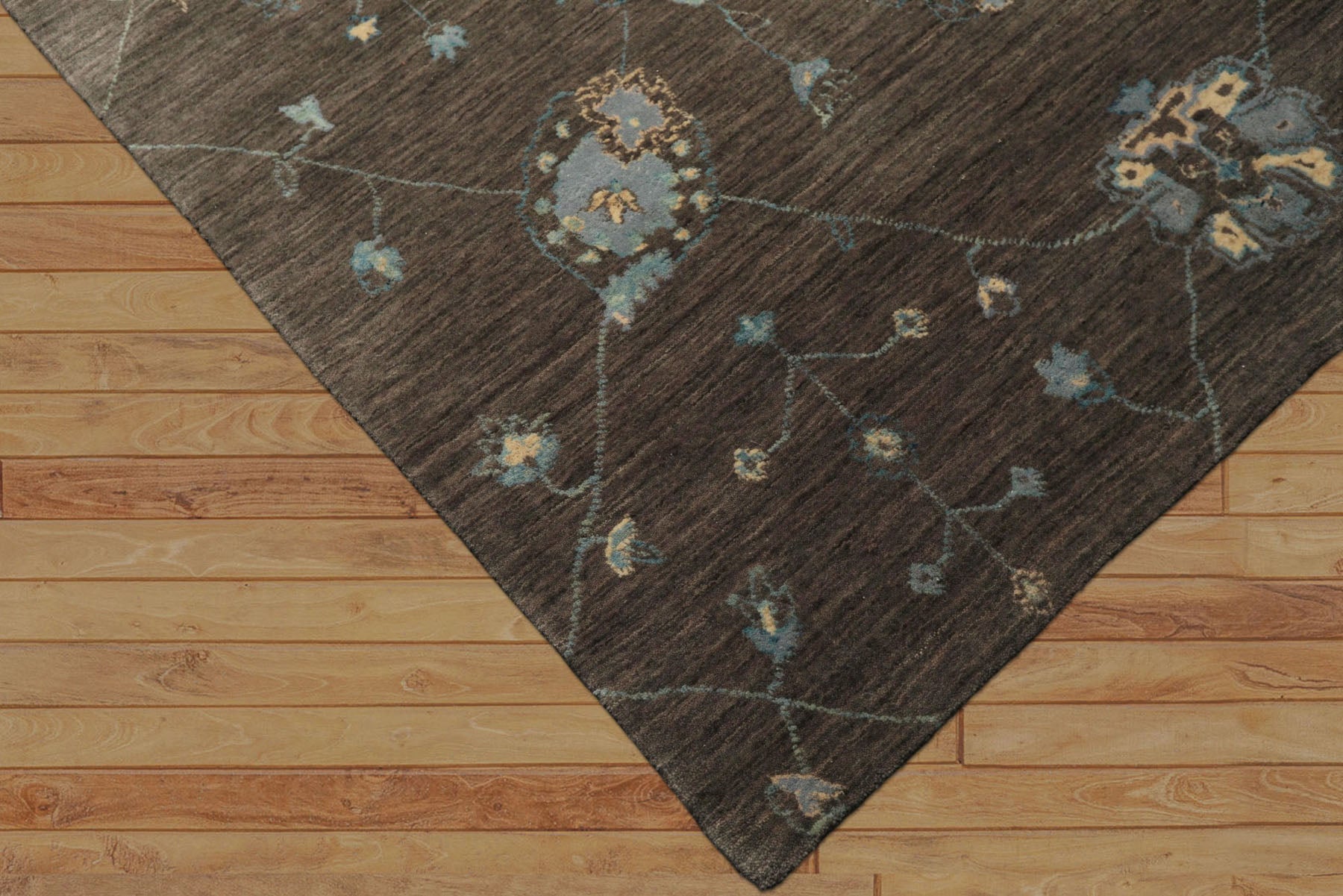 5x8 Gray, Ivory, Turquoise Color Hand Loomed Tibetan Wool Modern Oriental Rug