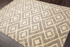 5x7 Ivory, Brown, Color Hand Knotted All-Over 100% Wool Modern Oriental Rug