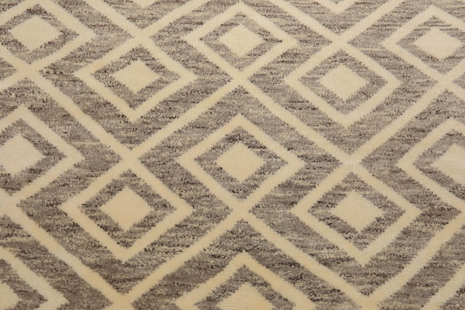 5x7 Ivory, Brown, Color Hand Knotted All-Over 100% Wool Modern Oriental Rug