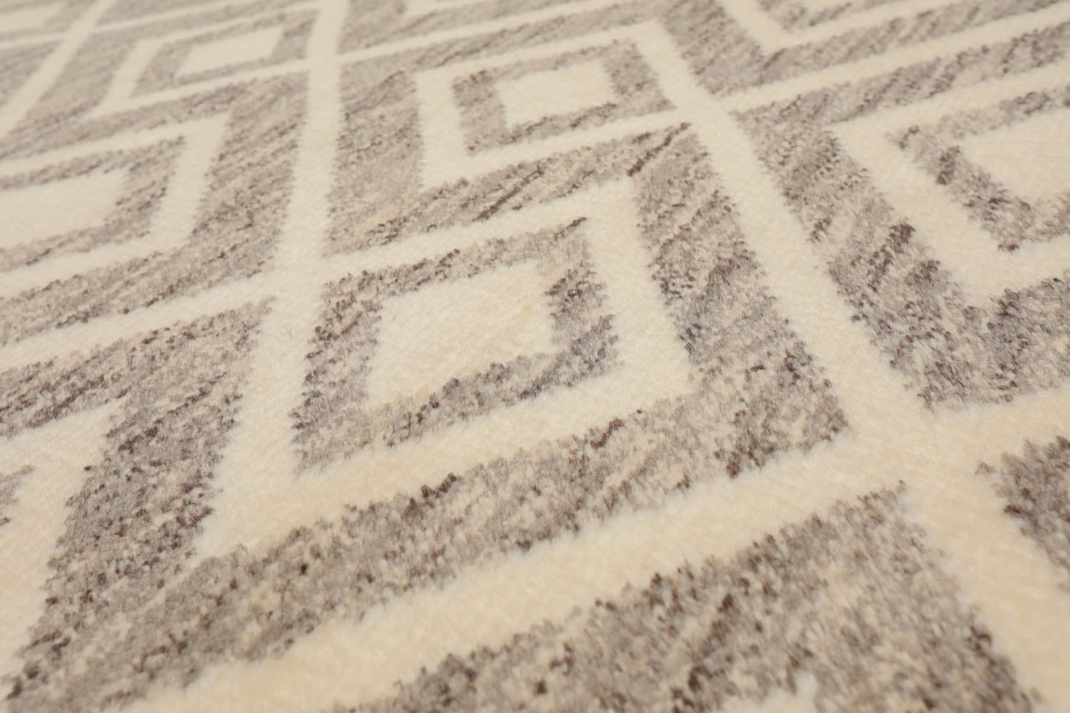 5x7 Ivory, Brown, Color Hand Knotted All-Over 100% Wool Modern Oriental Rug