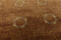 3x5 Rust, Green, Beige Color Hand Knotted Tibetan Wool Transitional Oriental Rug