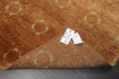 3x5 Rust, Green, Beige Color Hand Knotted Tibetan Wool Transitional Oriental Rug