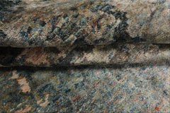 6x9 Beige, Teal, Rose Color Hand Knotted Sherpa Wool & Bamboo Silk Modern Oriental Rug