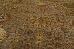 8x10 Taupe, Sage, Beige Color Hand Knotted All-Over 100% Wool Traditional Oriental Rug