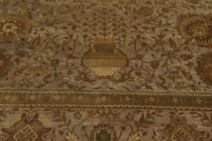 8x10 Taupe, Sage, Beige Color Hand Knotted All-Over 100% Wool Traditional Oriental Rug