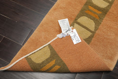 2x4 Peach, Green, Gold Color Hand Knotted Tibetan Wool Modern & Contemporary Oriental Rug