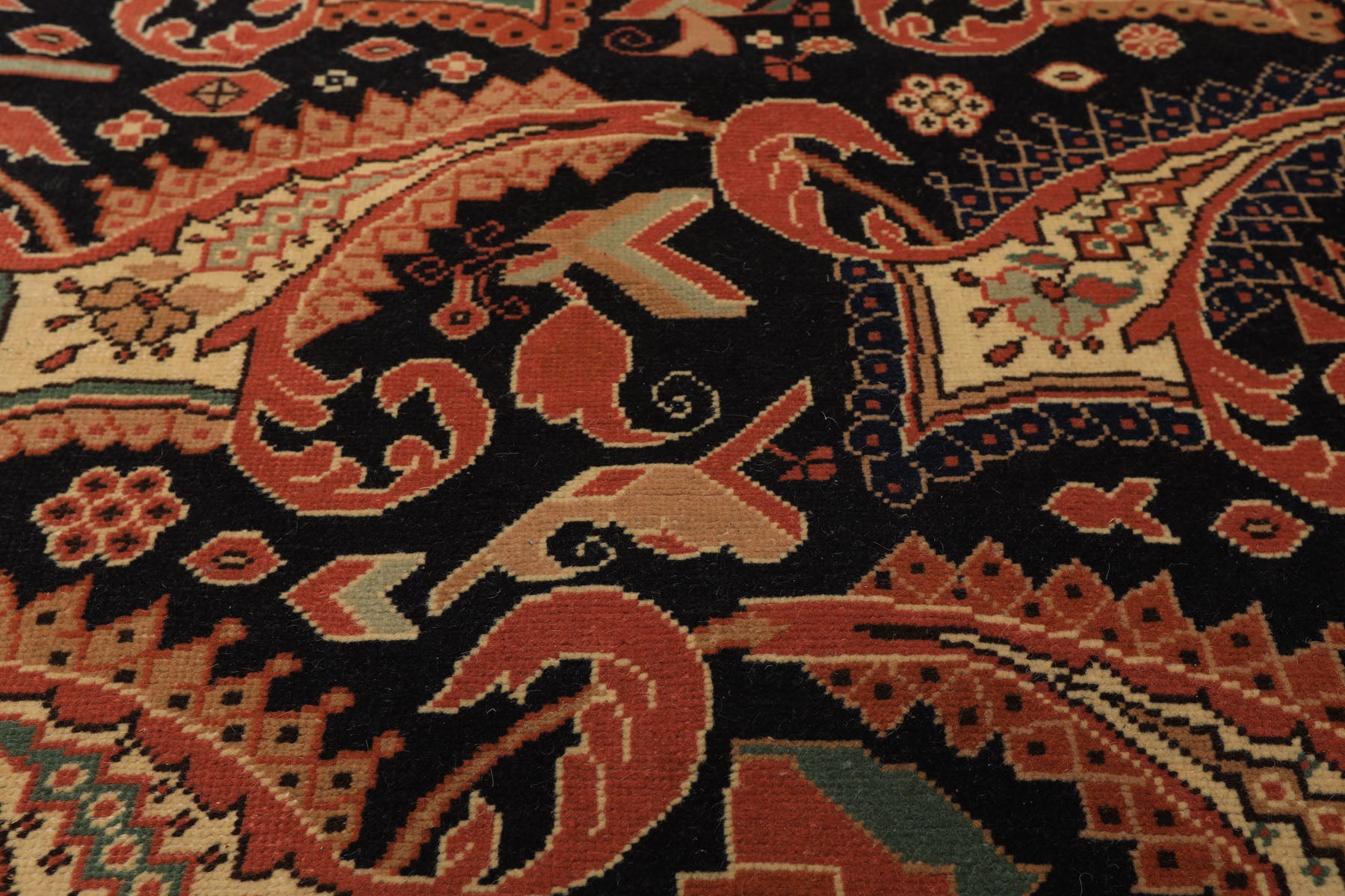 3x5 Charcoal, Burnt Orange, Ivory Color Hand Knotted Oushak Wool Arts & Crafts Oriental Rug