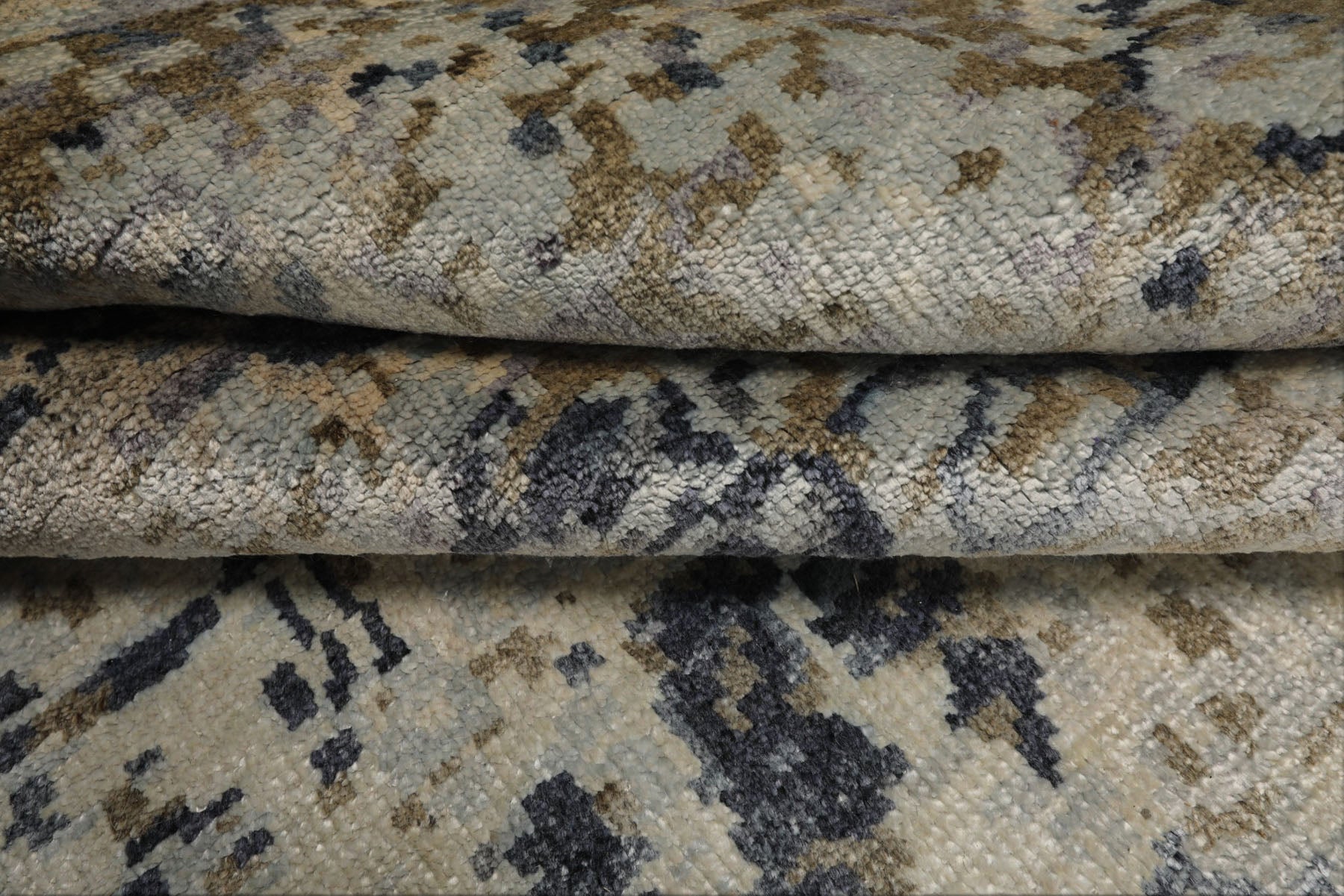 6x9 Beige, Brown, Lilac Color Hand Loomed Sherpa Bamboo Silk Modern Oriental Rug