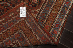 5x9 Charcoal, Beige, Rust Color Hand Knotted Antique Kazak Wool Traditional Oriental Rug