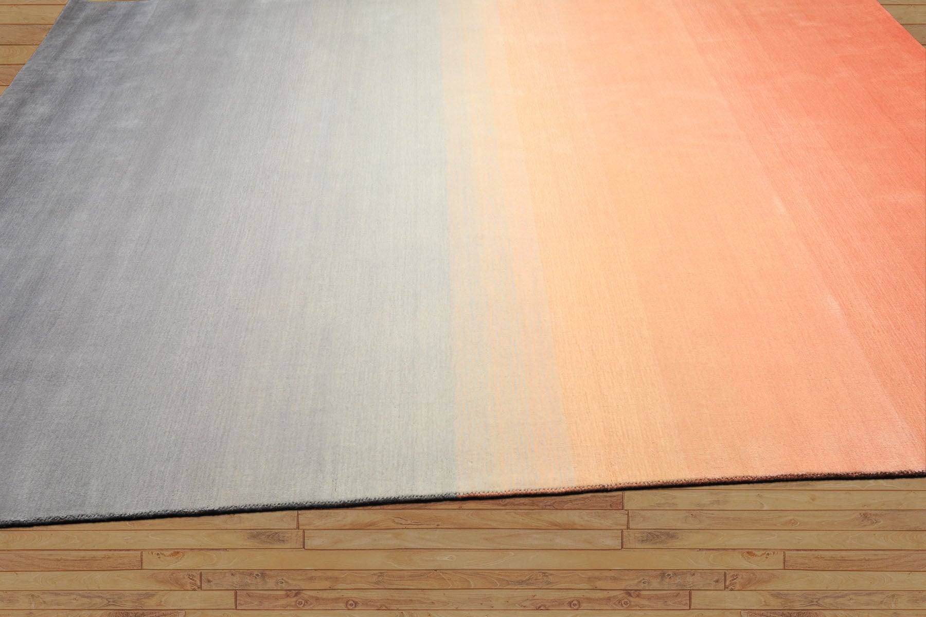 Multi Size Gray Peach Blush Color Hand Loomed Ombre Wool Modern & Contemporary Oriental Rug