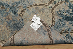 6x9 Gray, Brown, Navy Color Hand Knotted Tibetan Wool Modern Oriental Rug