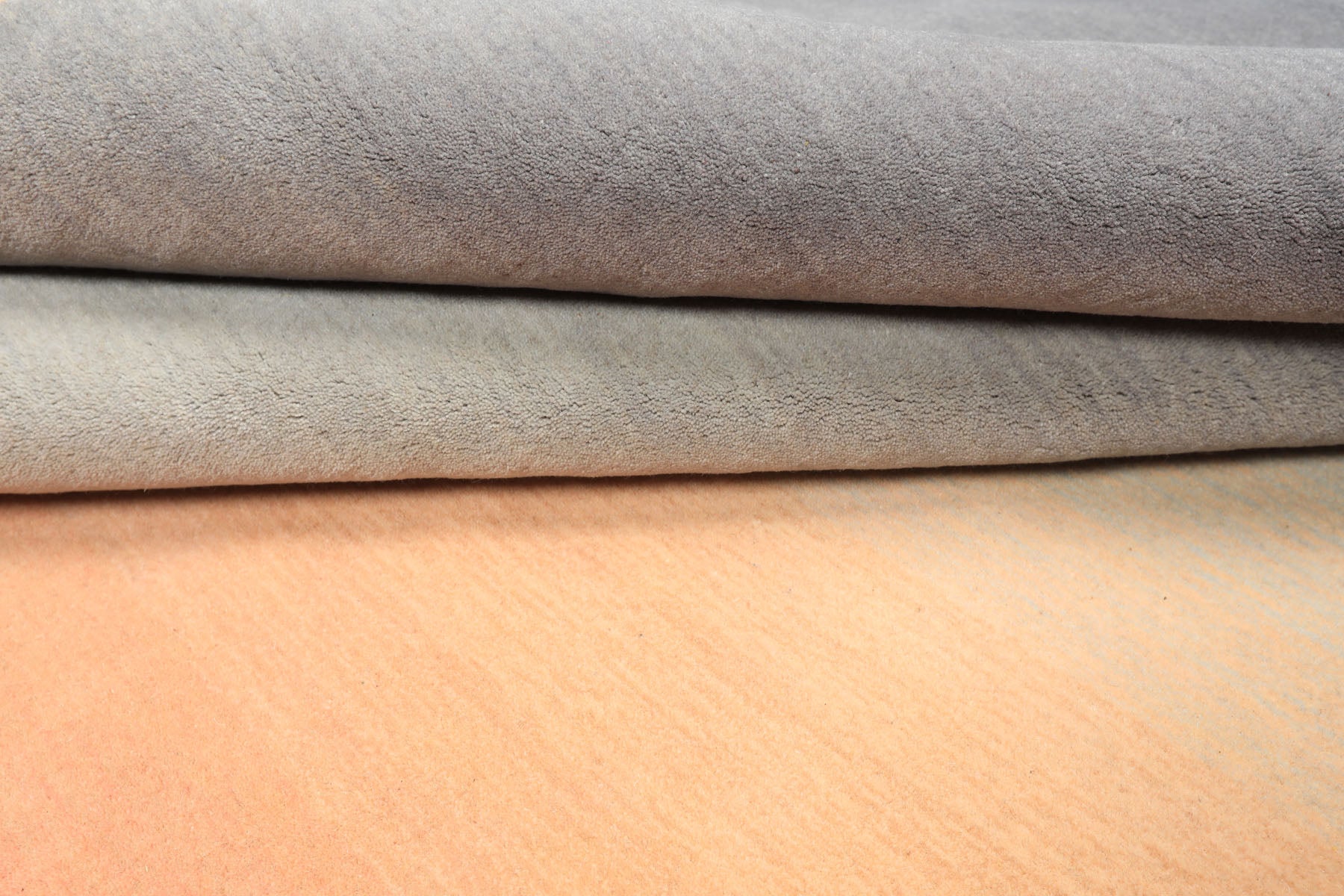 Multi Size Gray Peach Blush Color Hand Loomed Ombre Wool Modern & Contemporary Oriental Rug